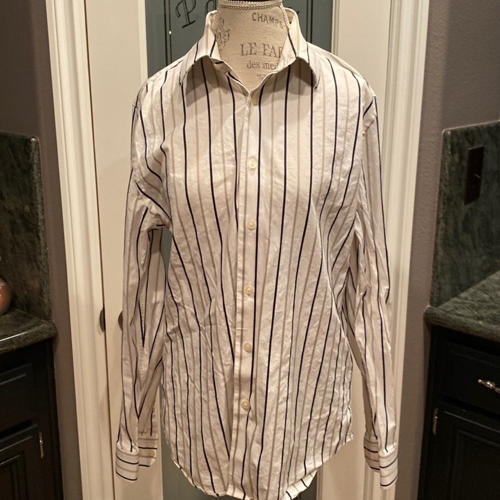 EXPRESS IMX Fitted Stretch Cotton dress shirt size Large 16-16.5” neck
